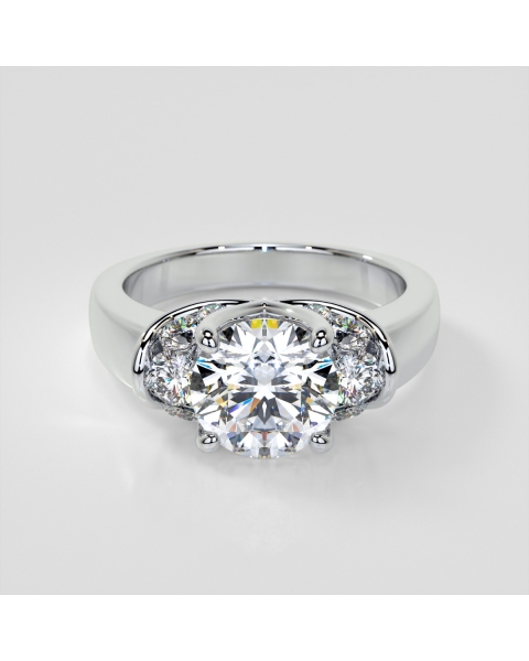 Lab Grown Diamond Round Cut Trellis Style Tapered Engagement Ring
