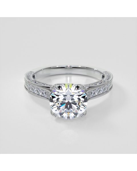 Lab Grown Diamond Antique-Style Round Cut Engagement Ring