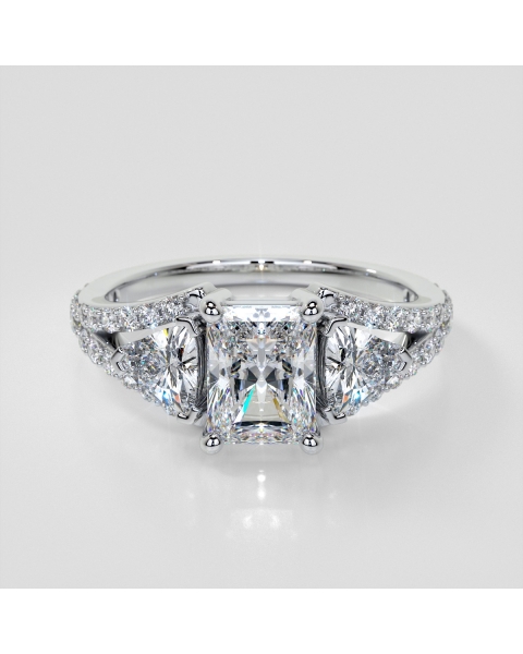 Lab Grown Diamond Radiant Cut Split Shank Engagement Ring