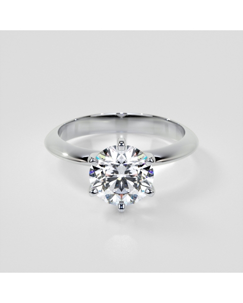 Lab Grown Diamond Classic 6-Prong Round Cut Tiffany Style Engagement Ring