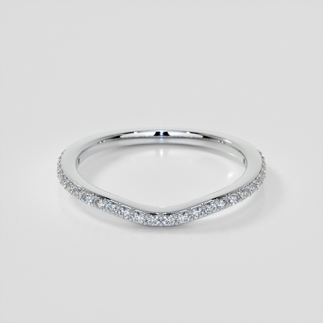Round Cut Wedding Band For Bezel Style Ring Set with Lab Grown Diamonds 