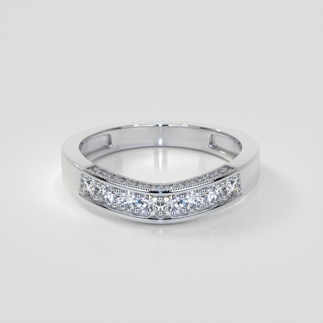 Round Cut Channel Set Wedding Band Set with Lab Grown Diamonds 