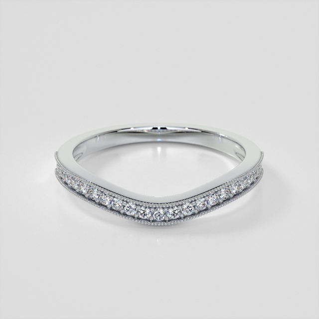 Pavé Style Contoured Wedding Band Set with Lab Grown Diamonds 