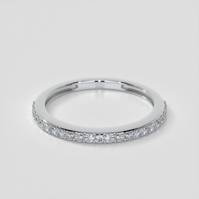 Surface Prong Setting Round Cut Wedding Band Set with Lab Grown Diamonds 