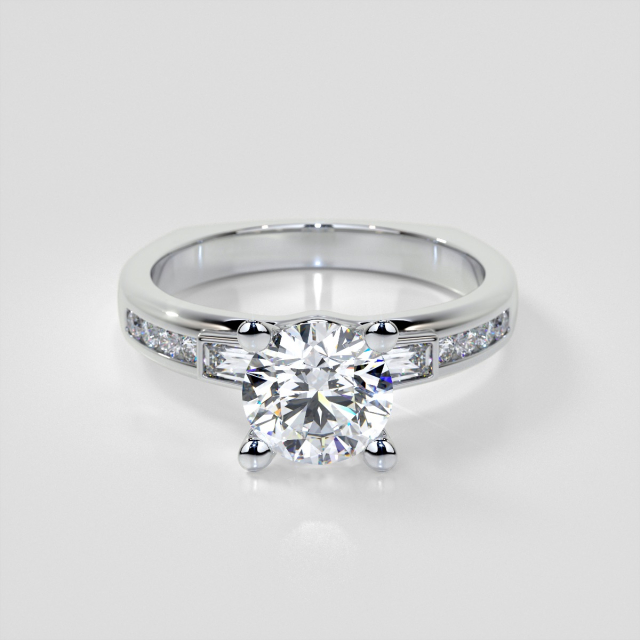 Lab Grown Diamond Round Cut Euro-Style Channel Set Engagement Ring