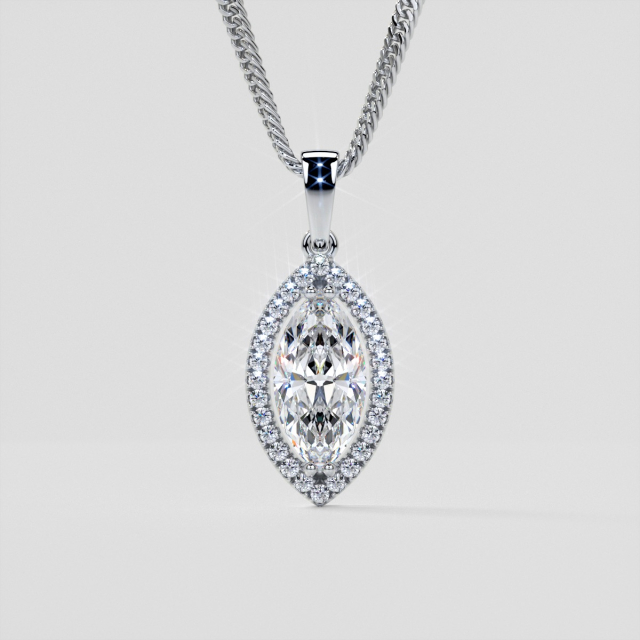 2.21CT Lab Grown Diamond Marquise Cut Drop Style Stud Pendant