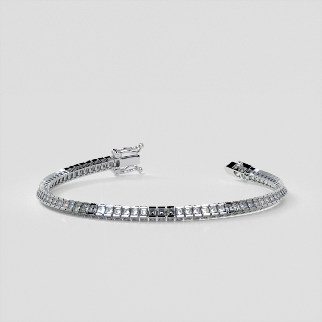 Lab Grown Diamond Classic Emerald Cut Tennis Bracelet in 14K Gold