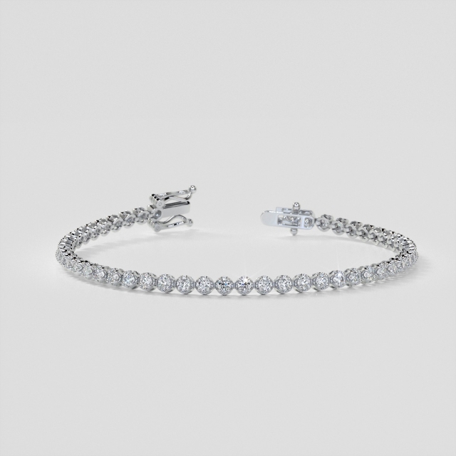 Lab Grown Diamond Round Cut Tennis Bracelet in 14K Gold