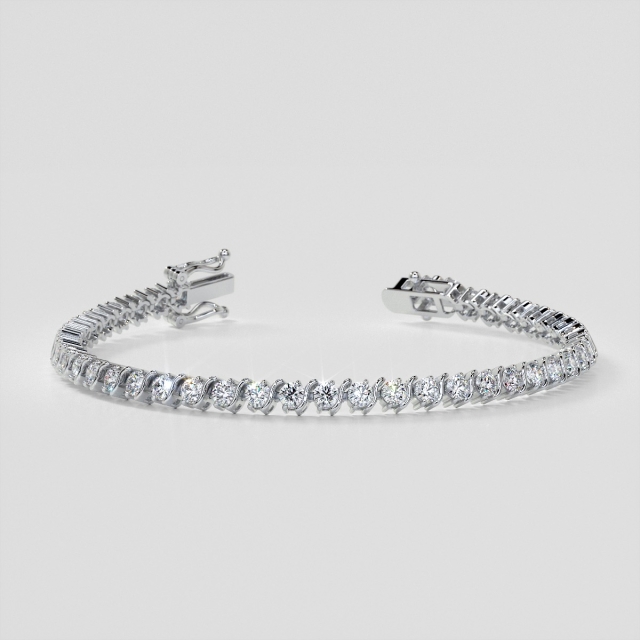 Lab Grown Diamond S-Figure Round Cut Tennis Bracelet in 14K Gold