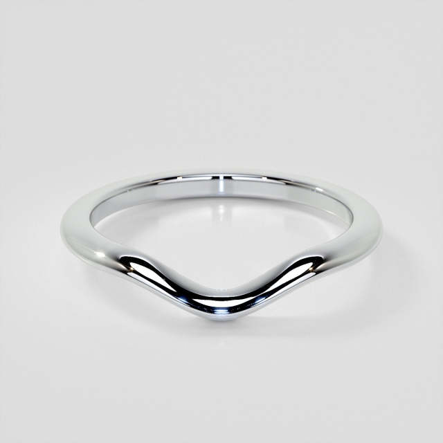 Contoured Wedding Band For Three-Stone Ring 