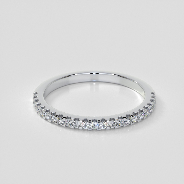 Scalloped Setting Wedding Band Set with Lab Grown Diamonds 