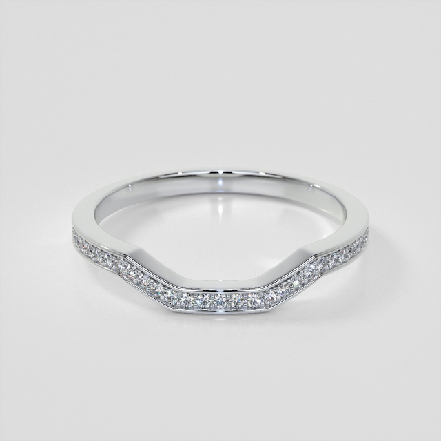 Channel-Set Contoured Wedding Band Set with Lab Grown Diamond Accents 