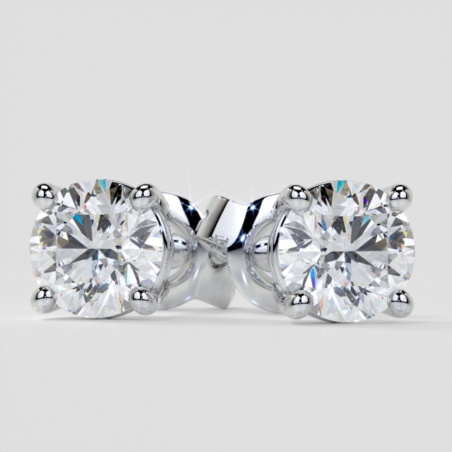 Lab Grown Diamond Round Cut Stud Earrings