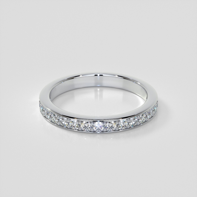 Lab Grown Diamond Round Cut Channel Style Wedding Band with Accents