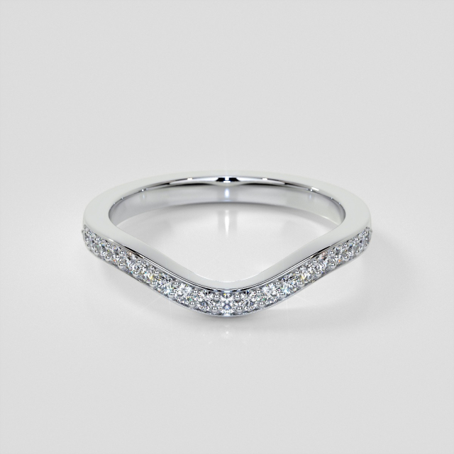 Round Cut Contoured Wedding Band Set with Lab Grown Diamonds 
